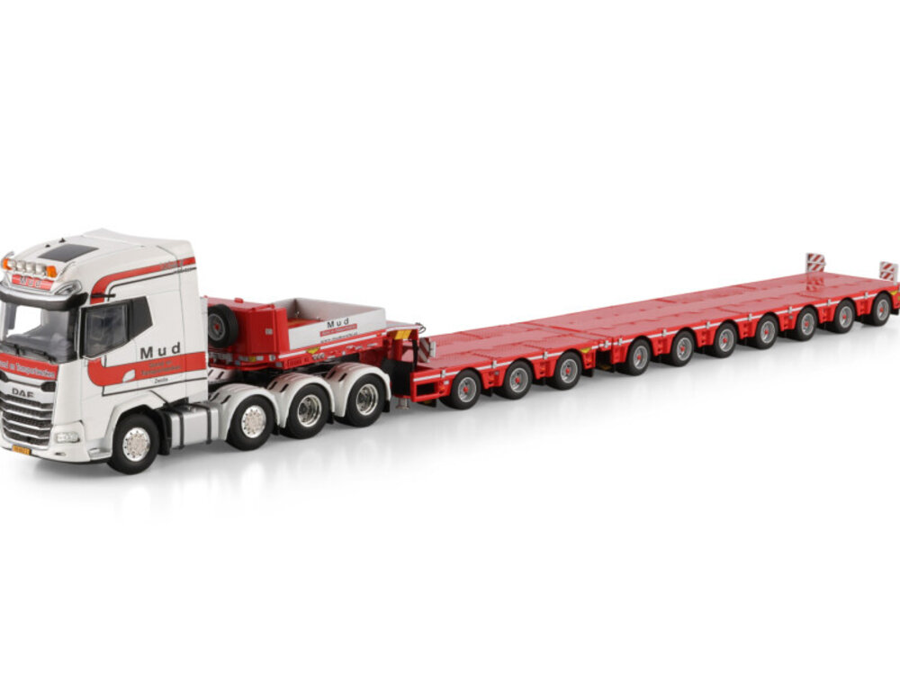 WSI WSI Daf XG+ 8x4  met 7-assige SL  Low loader + 3-assige dolly MUD GROND- EN TRANSPORTWERKEN