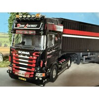 Tekno Scania R-serie Topline trekker met open top kiepopleger HANS LOUWET