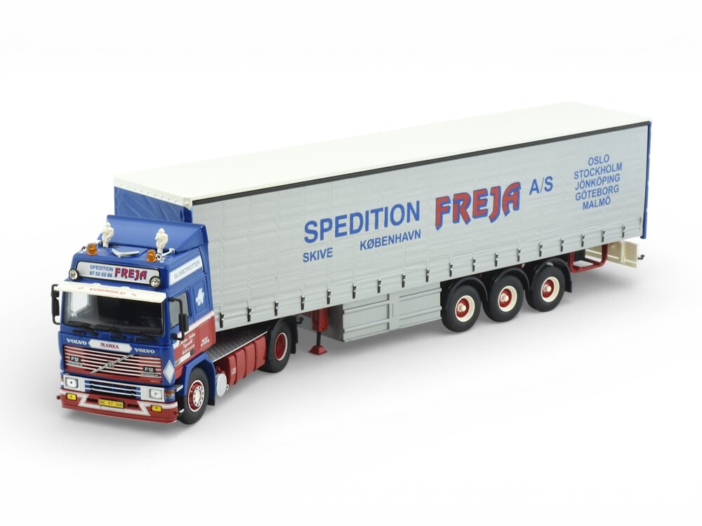 Tekno Tekno Volvo F12 Globetrotter met 3-assige schuifzeilen oplegger MORTEN NIELSEN