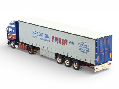 Tekno Tekno Volvo F12 Globetrotter met 3-assige schuifzeilen oplegger MORTEN NIELSEN