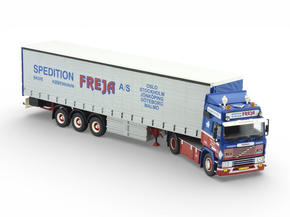 Tekno Tekno Volvo F12 Globetrotter with 3-axle curtainside trailer MORTEN NIELSEN