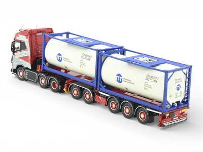 Tekno Tekno Volvo FH05 Globetrotter XL 6x2 met D-Tec flexitrailer en 2x Swap Tankcontainer SL LOGISTICS