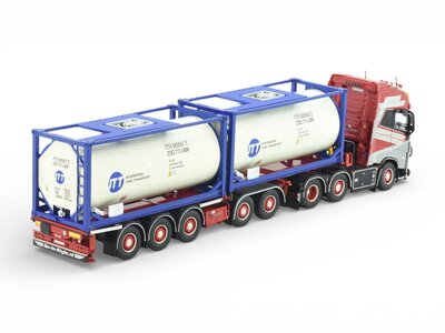 Tekno Tekno Volvo FH05 Globetrotter XL 6x2 with D-Tec flexitrailer + 2x Swap Tankcontainer SL LOGISTICS