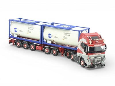 Tekno Tekno Volvo FH05 Globetrotter XL 6x2 with D-Tec flexitrailer + 2x Swap Tankcontainer SL LOGISTICS