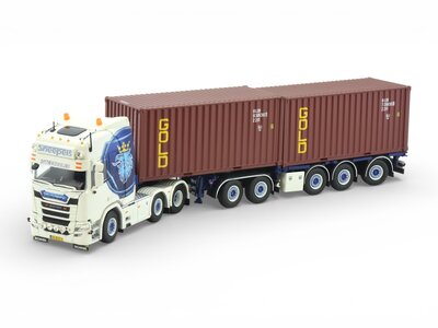 Tekno Tekno Scania Next Gen R530 with 5-axle container chassis + 2x20ft. container SNEEPELS