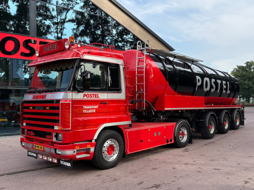 WSI WSI Scania 3-serie Streamline 4x2 met 3-as vacuum tank trailer POSTEL TRANSPORT