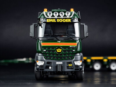 IMC IMC Mercedes Arocs M-Cab 2300 8x6 + 12-axle modulair trailer with drawbar EMIL EGGER