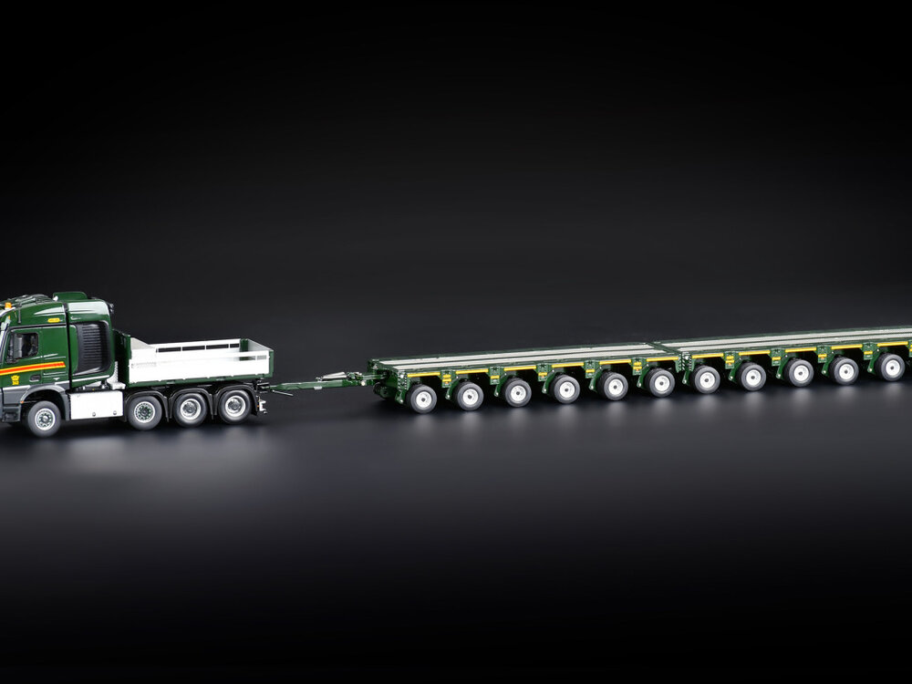 IMC IMC Mercedes Arocs M-Cab 2300 8x6 + 12-axle modulair trailer with drawbar EMIL EGGER
