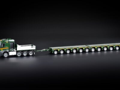 IMC IMC Mercedes Arocs M-Cab 2300 8x6 + 12-axle modulair trailer with drawbar EMIL EGGER