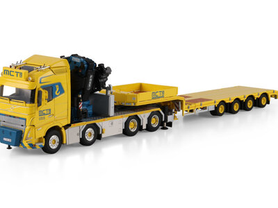 WSI WSI Volvo FH5 Globetrotter 8x4  with 4-axle semi low loader  with ramps  + fassi 1300 jib MCT CRANING