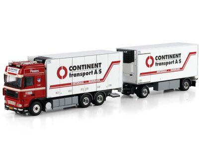 WSI WSI DAF XF 95 Super Space Cab 6x2 / 5-assige koeloplegger + meedraaiende koeltrailer CONTINENT TRANSPORT A/S
