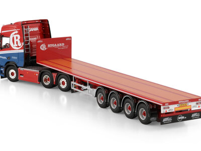 WSI WSI Scania R Highline 6x2 with 4-axle flatbed trailer RYGAARD