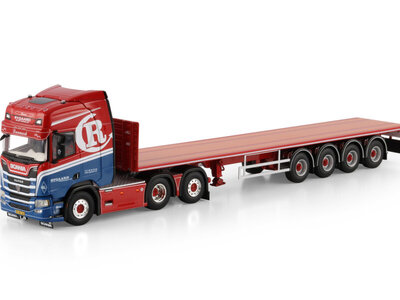 WSI WSI Scania R Highline 6x2 with 4-axle flatbed trailer RYGAARD