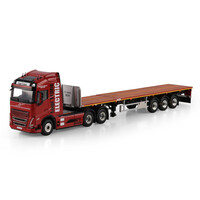 WSI Volvo FH5 Globetrotter electric 6x2 with 3-axle flatbed trailer LOGI TRANS