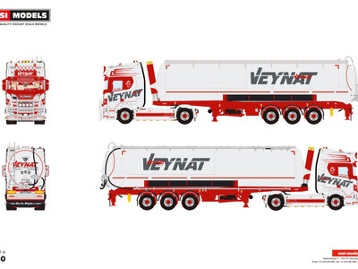 WSI WSI Scania R Highline 4x2 met 3-assige tipper bulk trailer VEYNAT