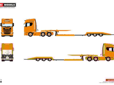 WSI WSI Scania S Highline 6x2 with 3-axle twin steer truck transporter CLEANMAT TRUCKS
