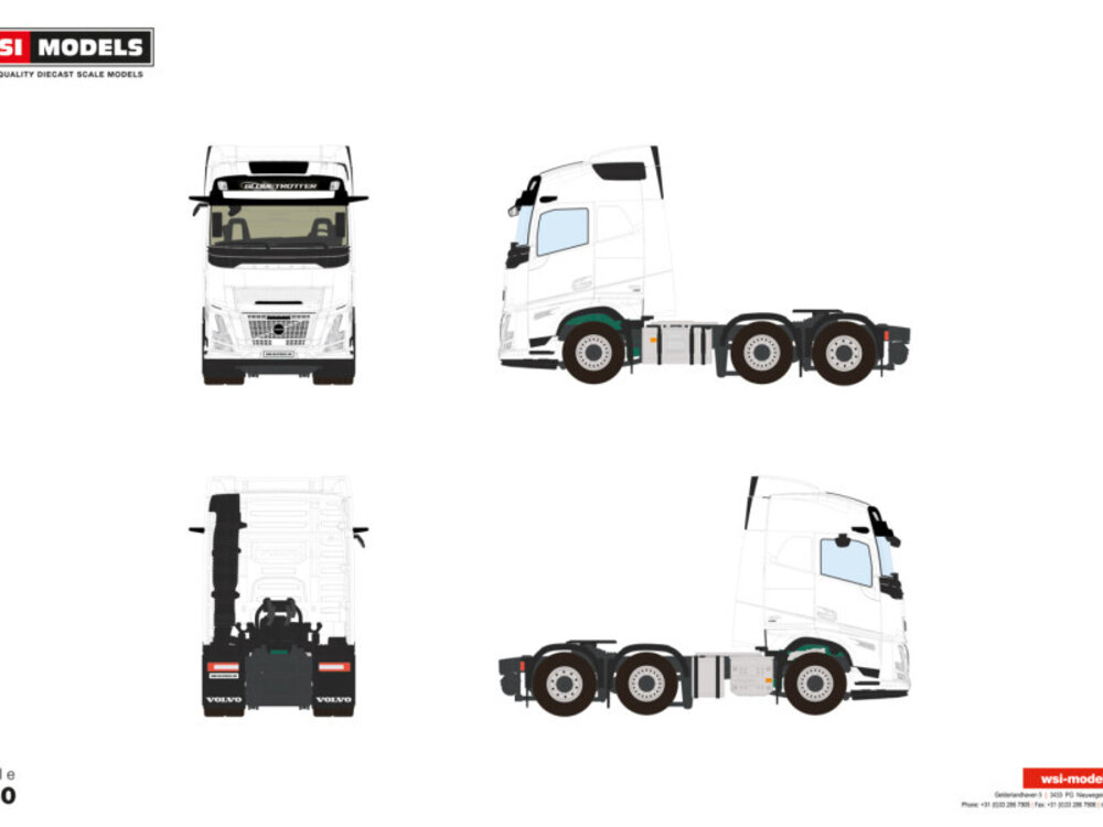 WSI WSI Volvo FH Aero Globetrotter 6x2 WHITE LINE