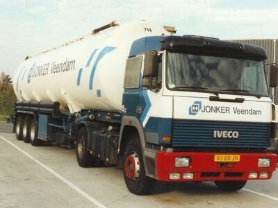Tekno Tekno Iveco Turbostar 4x2 with 3-axle Silo trailer JONKER VEENDAM