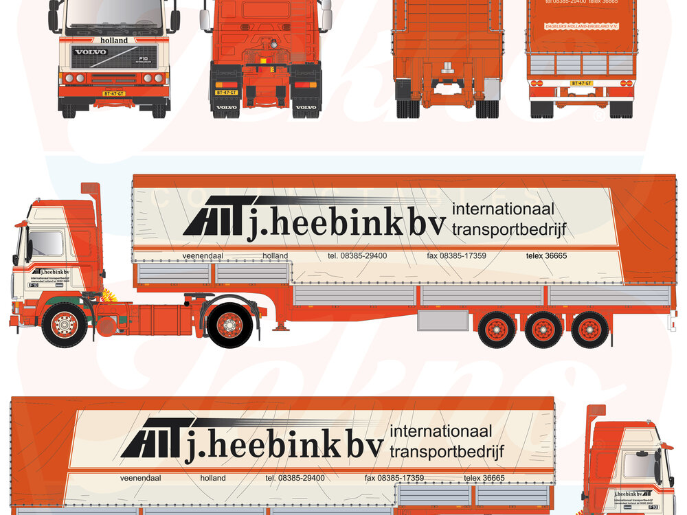 Tekno Tekno Volvo F10 Globetrotter 4x2 met 3-assige zwanenhals HEEBINK