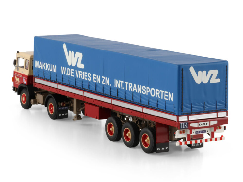 WSI WSI DAF 2600 4x2 with classic 3-axle curtainside trailer W. DE VRIES & ZN.