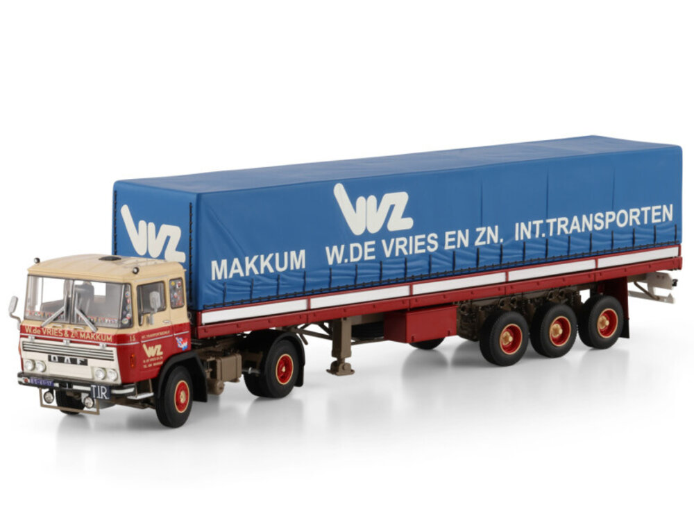 WSI WSI DAF 2600 4x2 with classic 3-axle curtainside trailer W. DE VRIES & ZN.