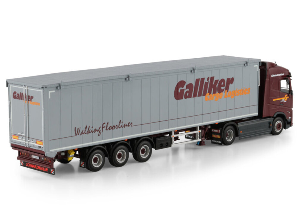 WSI WSI Volvo FH aero Globetrotter electric met 3-as volume oplegger GALLIKER