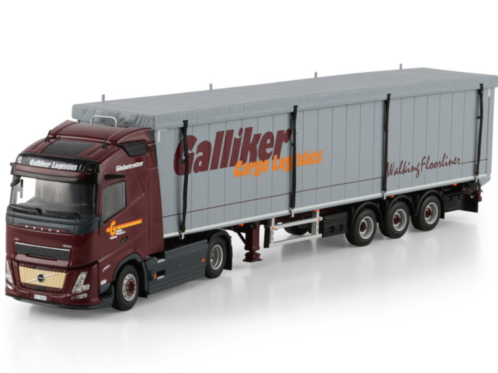 WSI WSI Volvo FH aero Globetrotter electric met 3-as volume oplegger GALLIKER