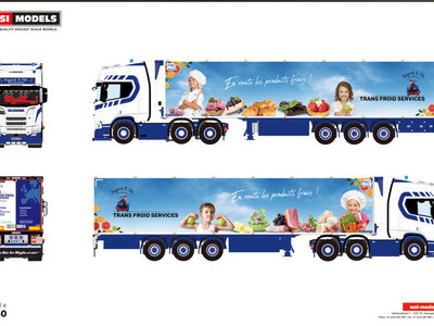 WSI WSI Scania R Highline 6x2 with 3-axle reefer trailer TRANSPORTS BAJARD ET FILS