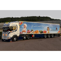 WSI Scania R Highline 6x2 with 3-axle reefer trailer TRANSPORTS BAJARD ET FILS