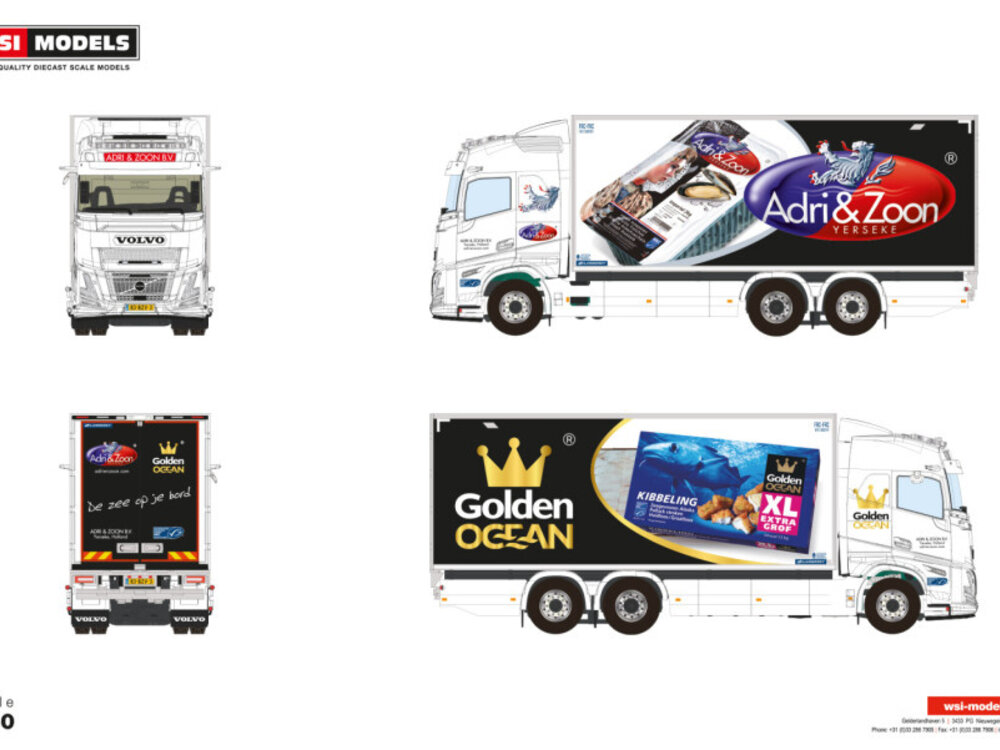 WSI WSI Volvo FH Aero Globetrotter 6x2 motor koel wagen ADRI & ZOON