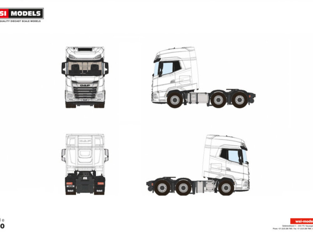 WSI WSI DAF XG+ MY25 6X2 twin steer  WHITE LINE