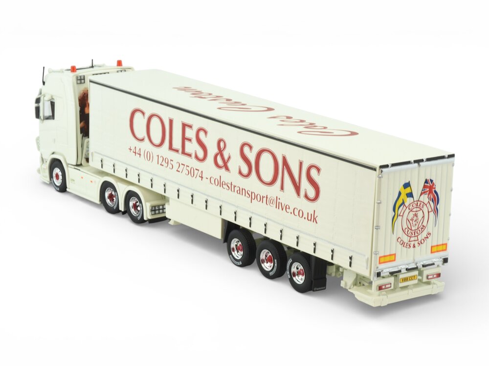 Tekno Tekno Scania Next Gen S-serie Highline met 3-assige schuifzeilen oplegger COLES & SONS "GREASE"