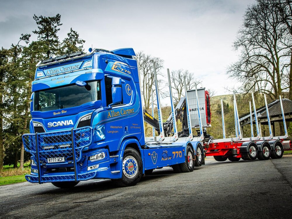 Tekno Tekno Scania Next Gen R770 Highline rigid truck wood combi ALLEN CARTNER