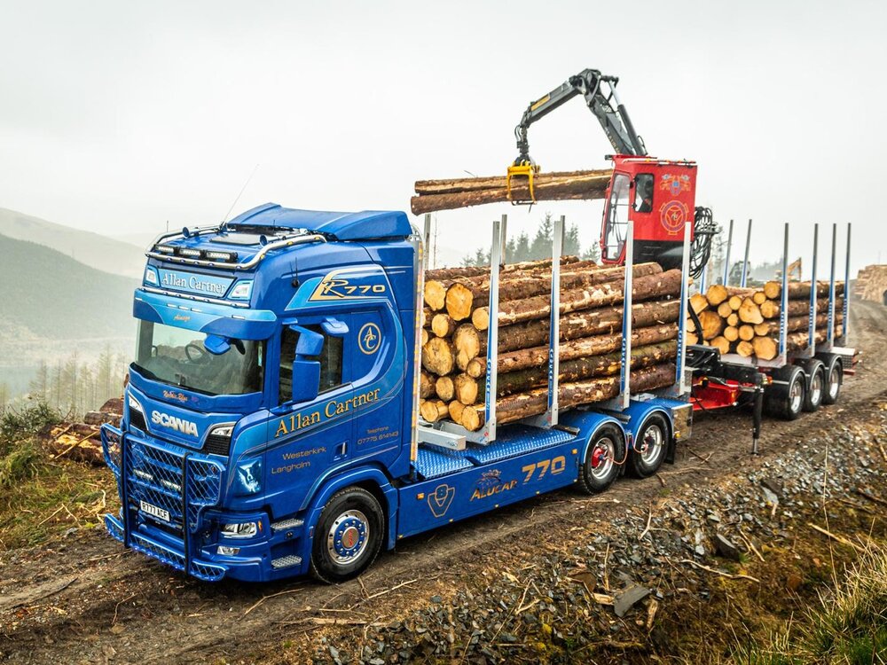 Tekno Tekno Scania Next Gen R770 Highline rigid truck wood combi ALLEN CARTNER