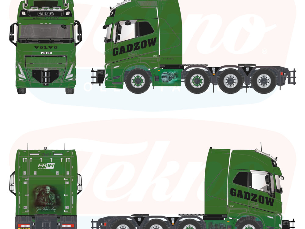 Tekno Tekno Volvo FH05 Globetrotter XL 8x4 zwaartransport trekker CADZOW