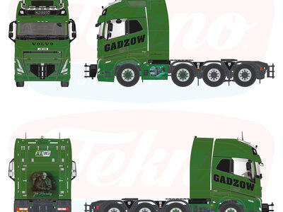 Tekno Tekno Volvo FH05 Globetrotter XL 8x4 zwaartransport trekker CADZOW