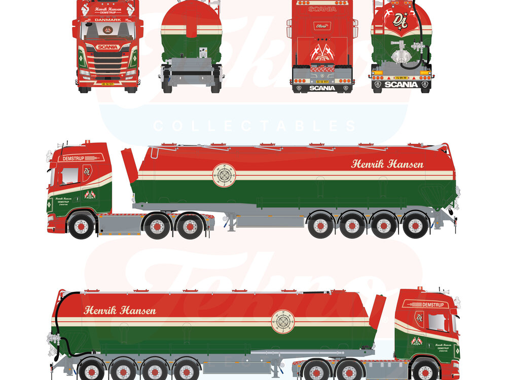 Tekno Tekno Scania Next Gen S-serie met 4-assige silo oplegger HENRIK HANSEN