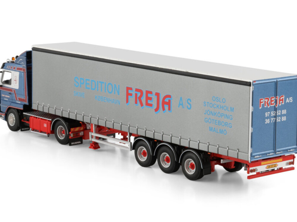 WSI WSI Scania 143M Streamline met 3-as schuifzeilen oplegger KLAUS BONDING