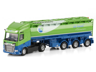 WSI WSI DAF XF SH 4x2 met 3-assige veevoer bulk trailer DE HEUS VOEDERS / Schaal 1:87