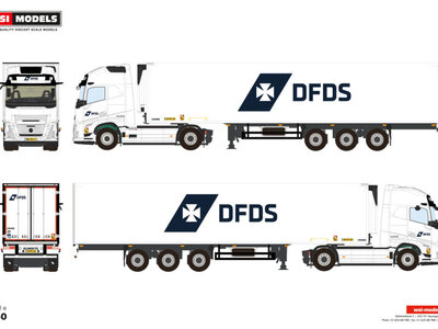 WSI WSI Volvo FH Aero Globetrotter XL 4x2 with 3-axle reefer trailer DFDS