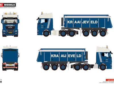 WSI WSI MAN TGX GX 6x2 met 3-as kipper oplegger KRAAIJEVELD