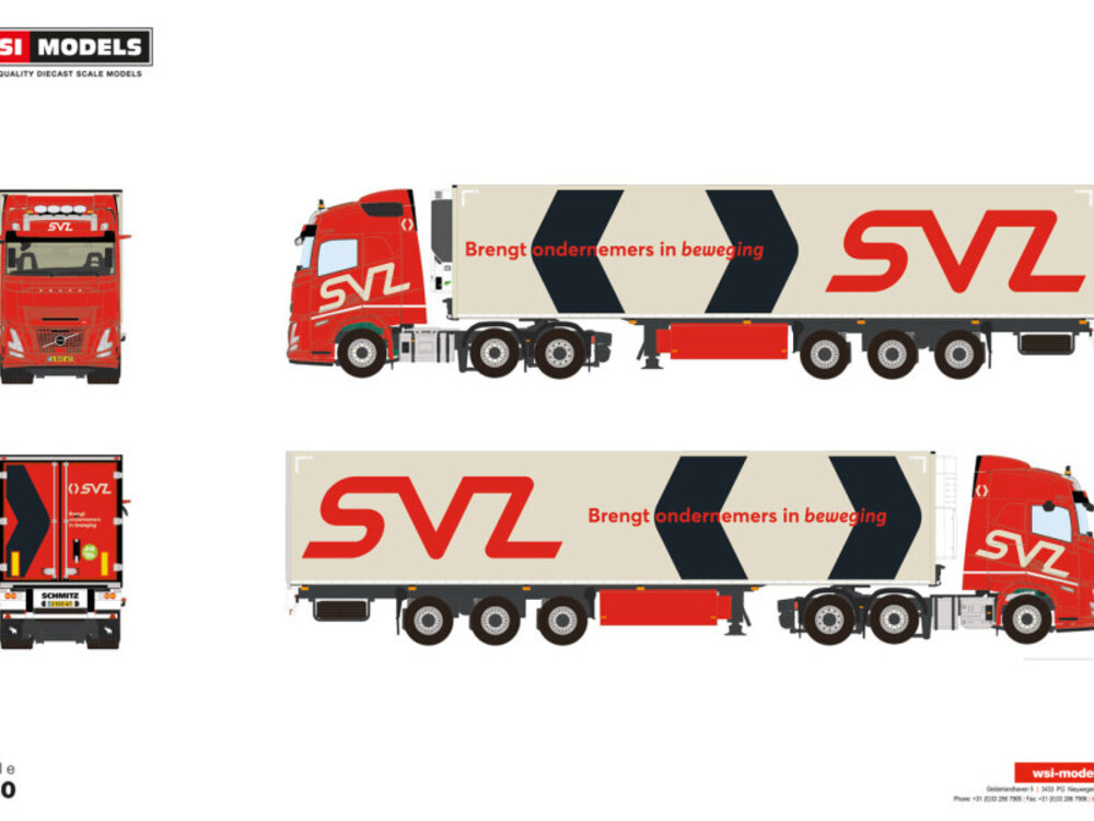 WSI WSI Volvo FH Aero Globetrotter 6x2 with 3-axle reefer trailer SVZ