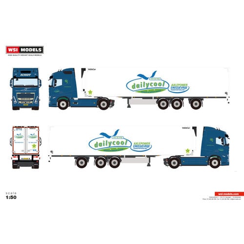 WSI WSI Volvo FH5 Globetrotter 4x2 met 3-assige tridec koeloplegger DAILYCOOL