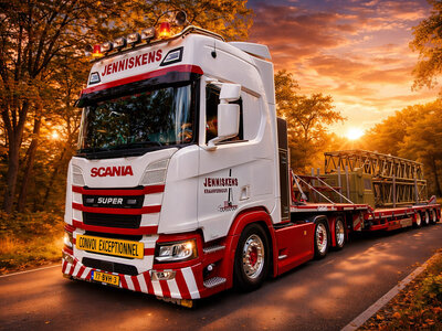 IMC IMC Scania R 6x2 High Line with 3-axle Nooteboom MCOS semi lowloader JENNISKENS