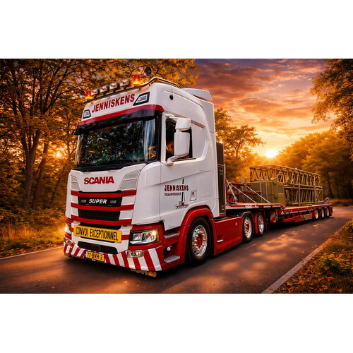 IMC IMC Scania R 6x2 High Line with 3-axle Nooteboom MCOS semi lowloader JENNISKENS