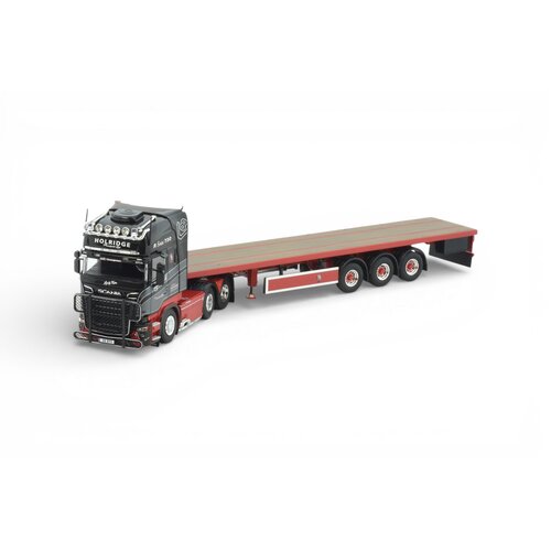 Tekno Tekno Scania R-serie Topline 6x2 with 3-axle flatbed trailer HOLRIDGE