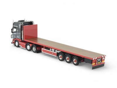 Tekno Tekno Scania R-serie Topline 6x2 with 3-axle flatbed trailer HOLRIDGE