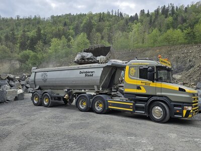 Tekno Tekno Scania 144G 6x2 met 2-as Meiller kipper oplegger DORNBIERER