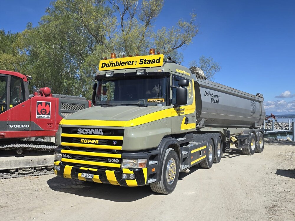 Tekno Tekno Scania 144G 6x2 met 2-as Meiller kipper oplegger DORNBIERER