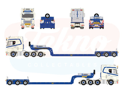 Tekno Tekno Scania NGS Highline 8x4 with 3-axle Broshuis lowloader TWAN BIERINGS